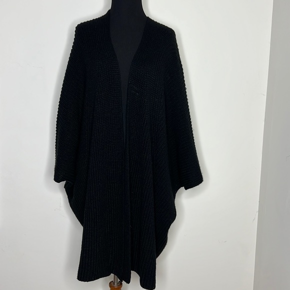 CATHERINE MALANDRINO Black Chunky Open Knit Cardigan M/L - Picture 2 of 7